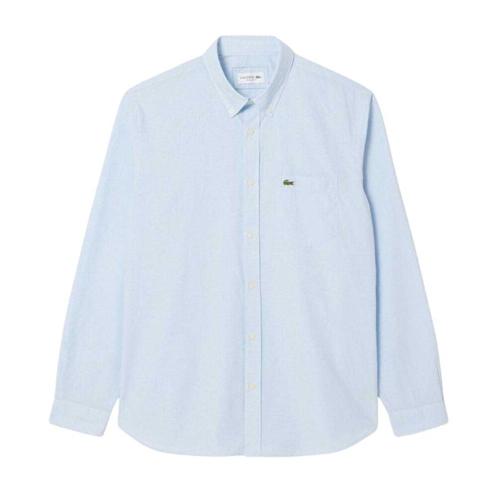 Lacoste Mens Logo Cotton Collared Shirt / White